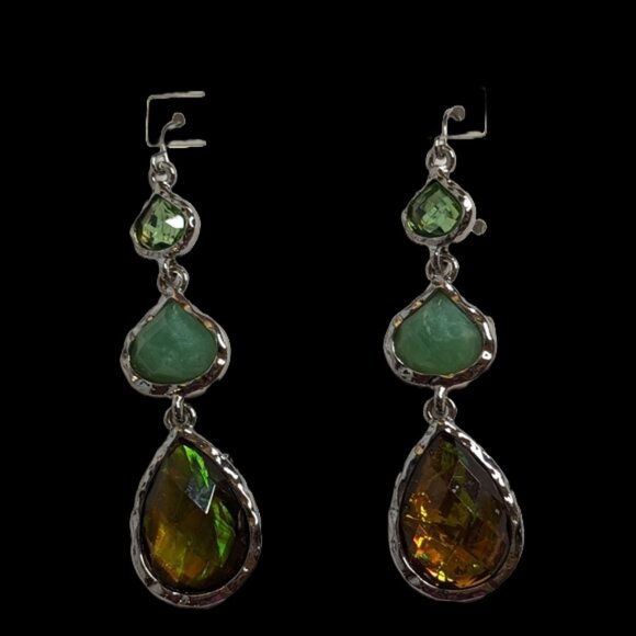 NWT 7 Charming Sisters Gold Plated "A Little Chit Chat Earrings" 2.5 inches - Picture 1 of 4